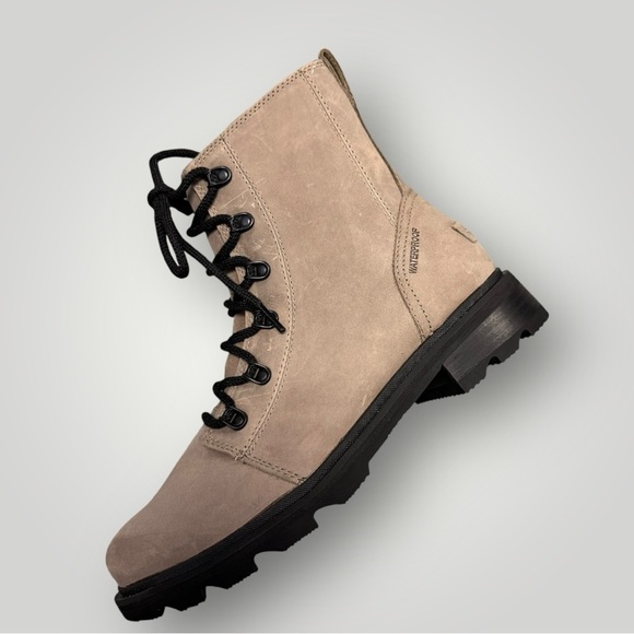 SOREL LENNOX LACE WATERPROOF BOOT IN TAUPE SZ 10 - Picture 3 of 14